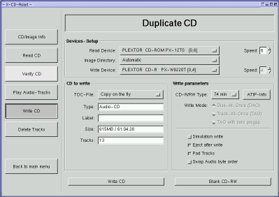 [xcdroast Duplicate CD]