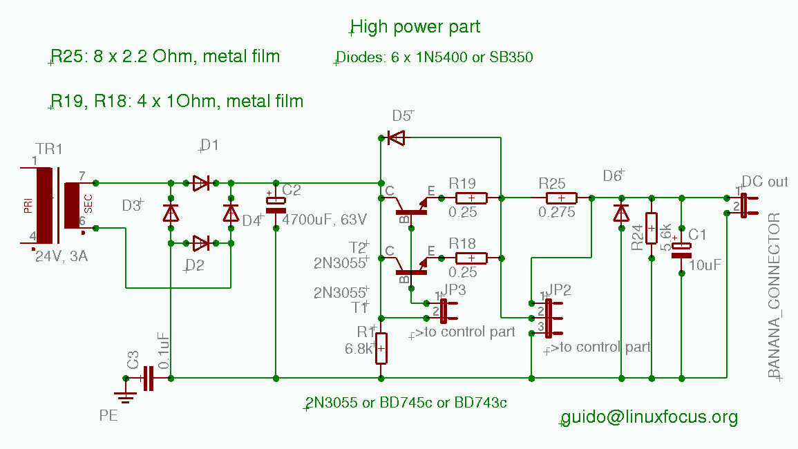 lf251, Hardware: Ein Mikrocontroller gesteuertes Labornetzteil