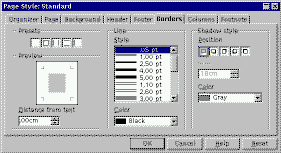 Dialogfenster Seitenformat